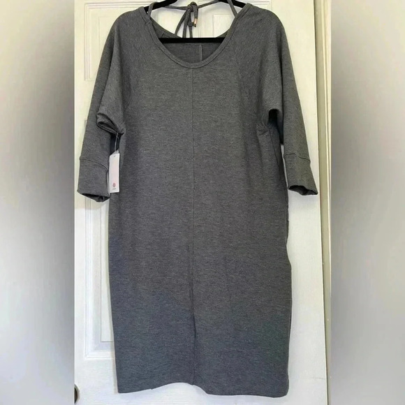 Peach dress in Charcoal grey‎ very comfy Sz Medium - Picture 2 of 12